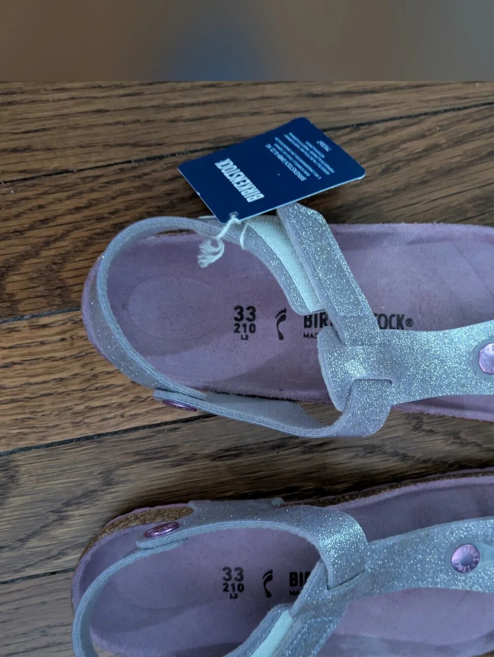 🆕 NWT NIB Birkenstock kids sparkly lavender Kairo sandals